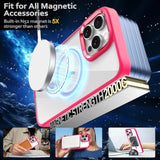 Magnetic For Iphone 16 Pro Max Case, [Compatible With Magsafe] [Military-Grade Protection] Clear Hard Back&Soft Tpu Frame Shockproof Protective Case For Iphone 16 Pro Max-6.9'' ?Hot Pink?