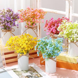 6 Set Babys Breath Artificial Flowers Centerpieces For Tables Gypsophila Faux Fake Flowers With Vase Floral Arrangement Bouquets For Wedding Dining Table Home Party Decor