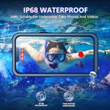 Compatible With Iphone 16E Case Waterproof, Built-In Screen & Camera Protector Ip68 Underwater Full Body 16Ft Military Dropproof Shockproof Phone Case For Iphone 16E 6.1"-Black/Clear