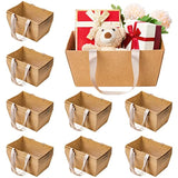 48 Pcs Basket For Gifts Empty Diy Bulk Party Gift Basket Kit With Handles Market Trays For Packages Wrapping Wedding Party Anniversary Display (9.8 X 6.5 X 4.3 In)(Brown)
