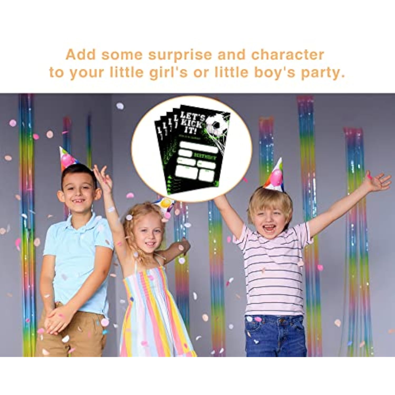 Soccer Birthday Invitations, Soccer Birthday Party Invitations For Boys Girls Kids, Football Sports Fill In Party Invites, Decorations, Favors, 20 Invitations With Envelopes (B06)