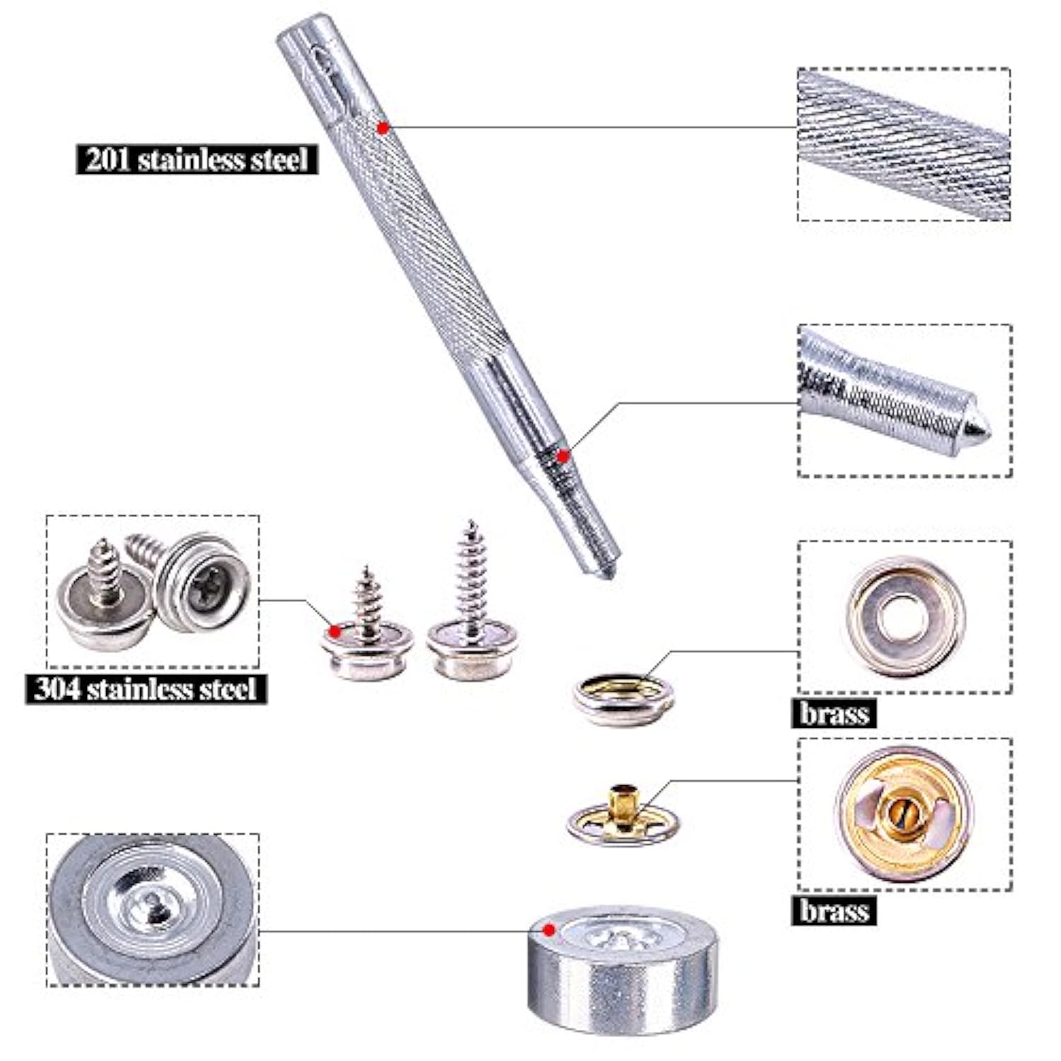 120-Pieces Stainless Steel Marine Grade Canvas And Upholstery Boat Cov
