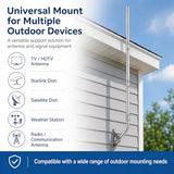 Stainless Steel Antenna Mount (1.5" x 68"), Heavy-Duty Adjustable J-Pole Mast for TV Antenna, Starlink, Satellite Dish, or Weather Station, Universal