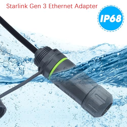 Starlink Ethernet Adapter Gen 3/Mini, Ip68 Waterproof Standard V3/Mini Dish And Router Connector, Starlink Cable Extension To Rj45 Ethernet Cable Interface
