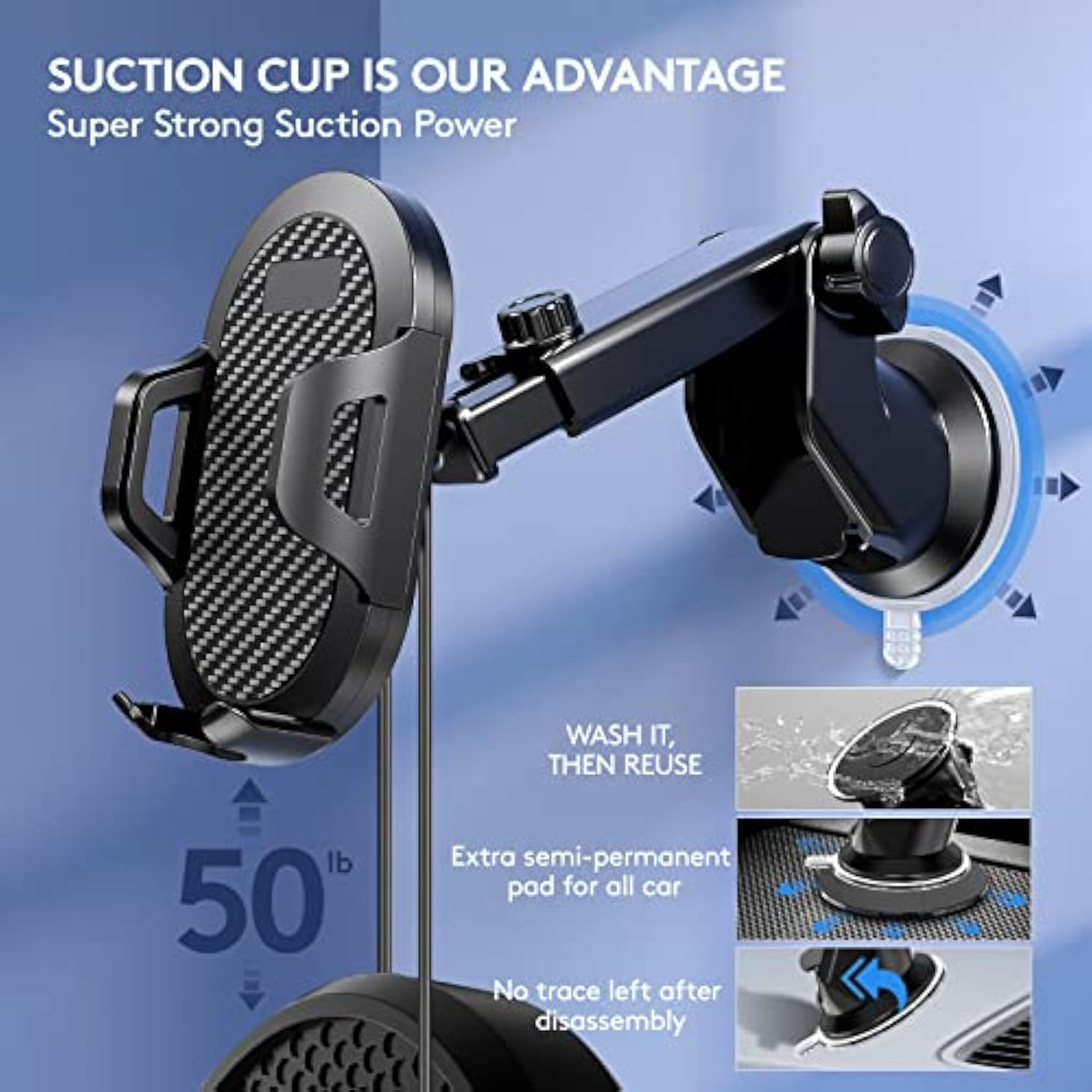 Adjustable Long Arm Strong Military Grade Phone Holder Mount