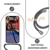 For Iphone 13 Clear Case With Adjustable Neck Cord Lanyard Strap,Soft Slim Transparent Tpu Anti-Yellowing Shockproof Phone Cover Case For Iphone 13 With Crossbody Shoulder Strap - Gray