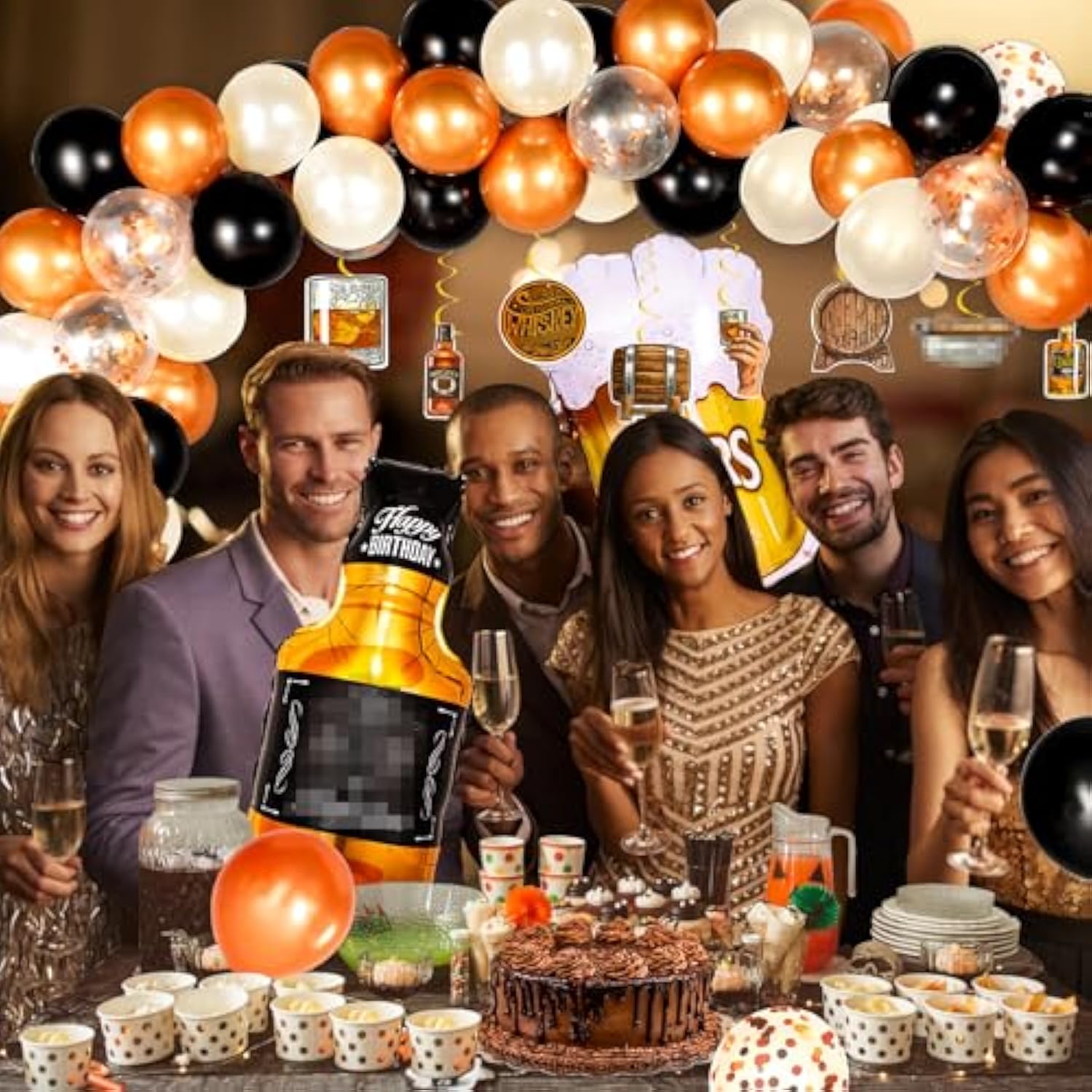 Whiskey Party Decorations For Men, Aged To Perfection Party Supplies W