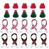 20 Pcs Mini Christmas Hat Scarf Xmas Knit Santa Hats Knitting Doll Caps Candy Covers Christmas Tree Ornaments Decorations For Cup Wine Bottle Dinner Table Diy Art Craft Crafting Party Supplies Favors