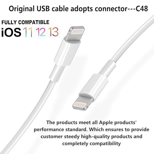 4 Pack Apple MFi Certified Lightning to USB Charging Cable 3.3FT Fast Charger for iPhone 14 13 12 11 iPad