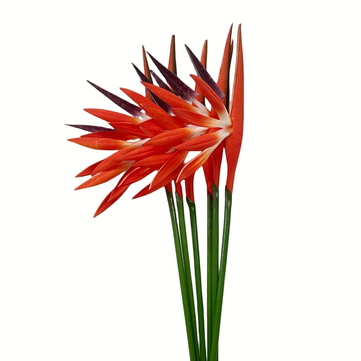 Artificial Flowers 6Pcs Bird Of Paradise 23" Permanent Flower,Strelitzia Tropical Imitation Plant Flower Bouquets For Office Home Party Decorations,Arrangement Potted Plants (Orange)