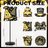 6-Pack Black and Gold New Year 2026 Table Centerpieces for Parties