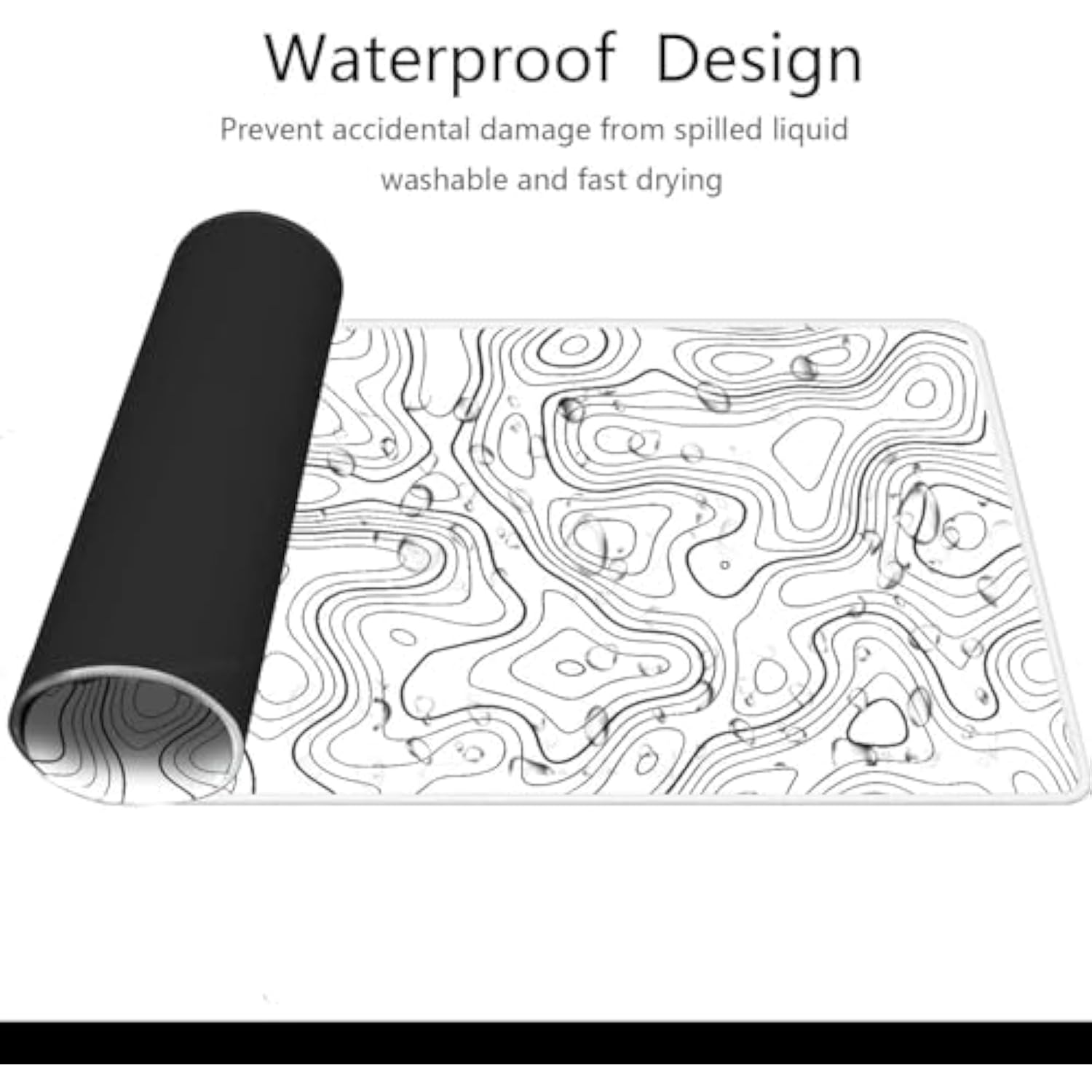 Premium Xxl Gaming Mouse Pad - Unmatched Performance, 35.4X15.8 Inches,White Topographic Contour Design For Gaming And Office