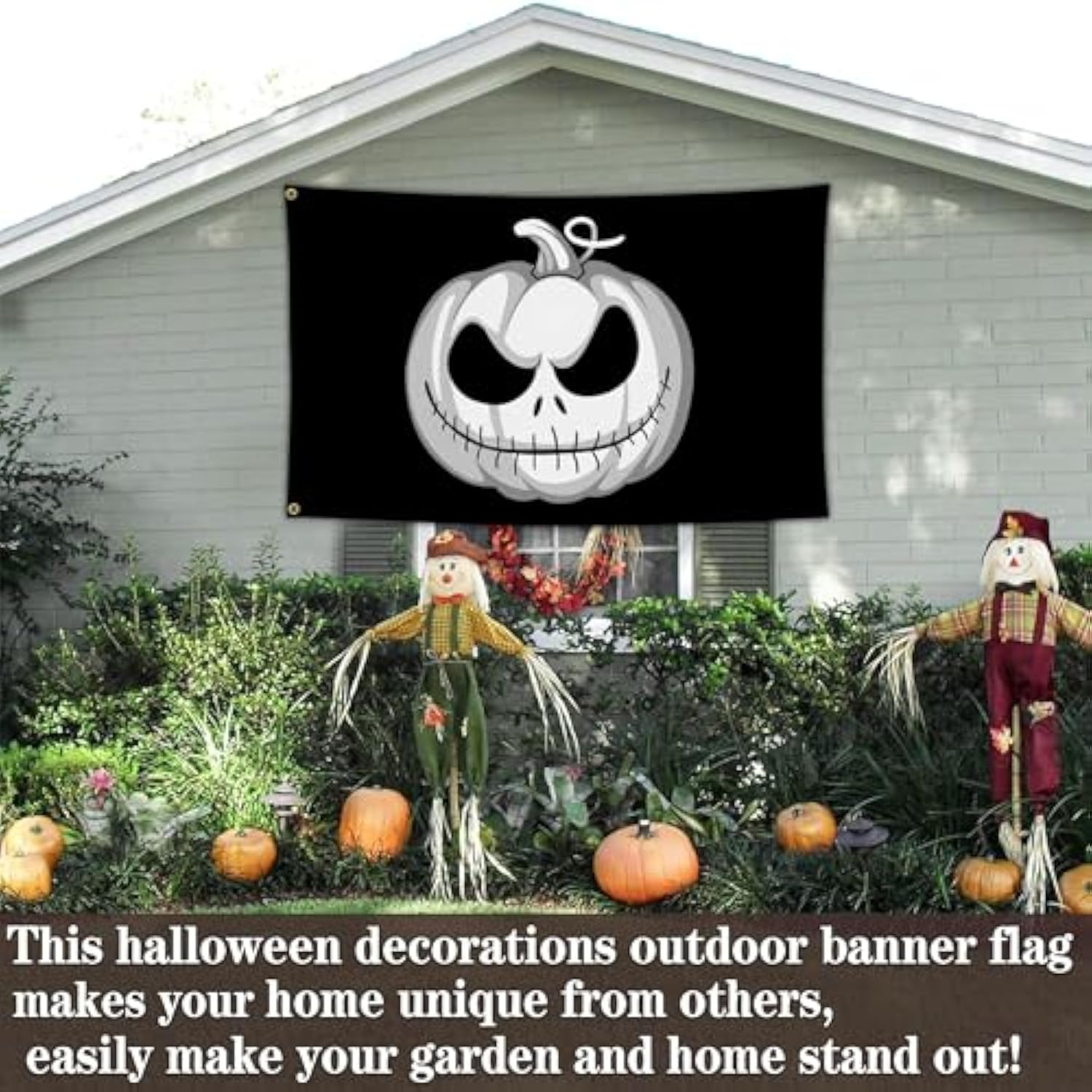 Halloween Flag 3x5 Outdoor Large Scary Pumpkin Double Sided Yard Party Decor Banner