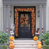 Fall Garland, 6Ft Autumn Maple Leaf Velvet Pumpkin/Berry Garland Fall Decor, For Home Harvest Thanksgiving Fireplace Front Door Indoor Outdoor Holiday Party Decorations.