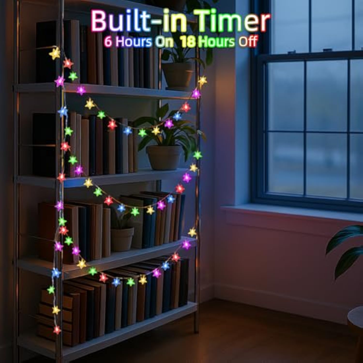 120 Led 40Ft Star String Lights, 8 Modes Plug In Christmas Lights With Timer & Memory, Indoor Outdoor Christmas Twinkle