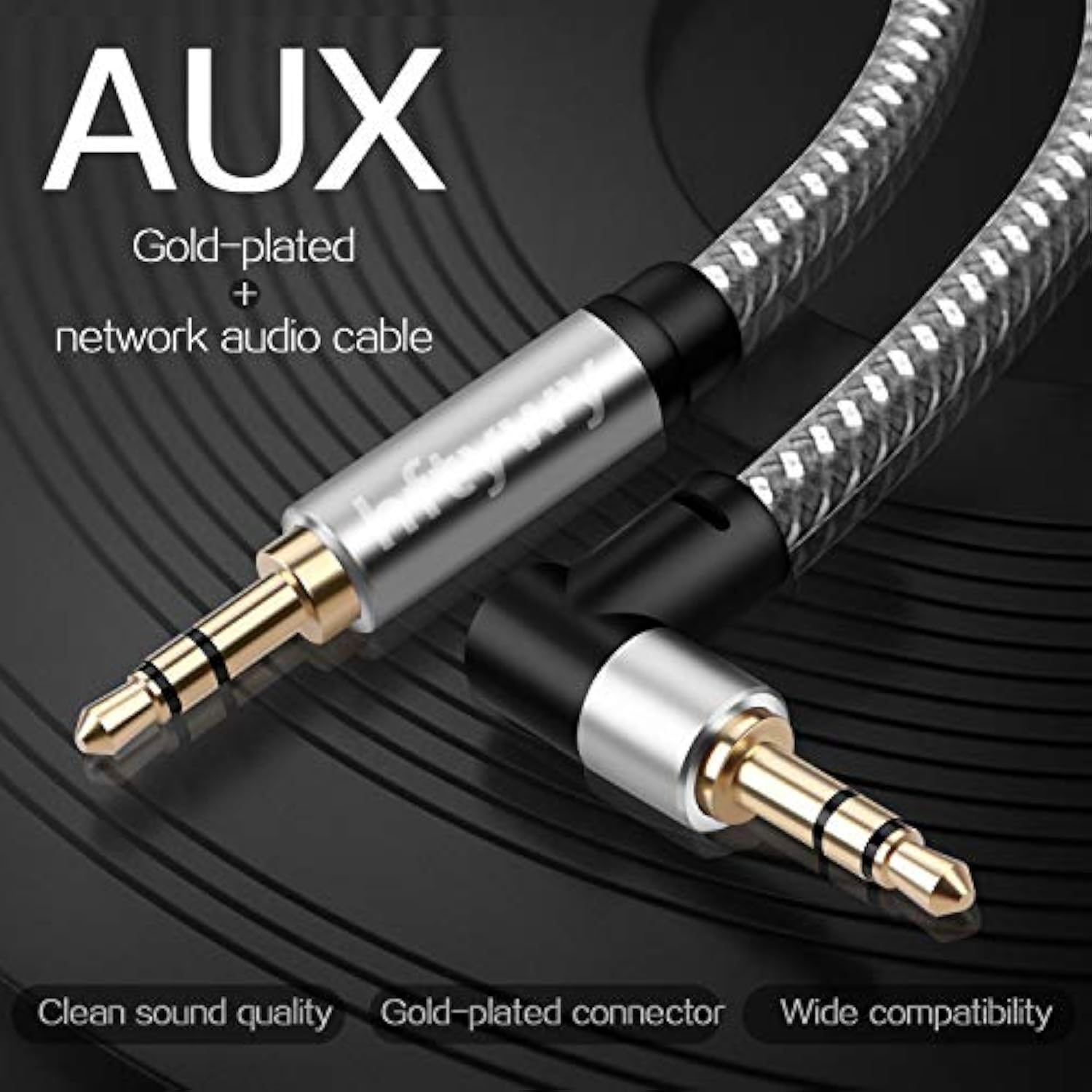 Aux Cord,20 Ft 3.5Mm Audio Cable Headphone Cable Male To Male Stereo Hi-Fi Sound Nylon Braided Aux To Aux 1/8 Cable For Car Home Stereos Speakers Tablets, Speakers