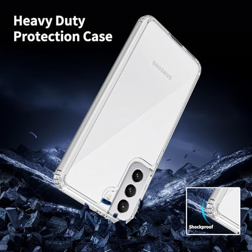 for  Galaxy S21 Case Clear, Anti-Yellowing 6.2 Inches Slim Fit Heavy Duty Protection Wireless Charging Lightweight TPU and PC Shockproof