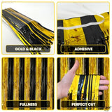 2-Pack Extra-Large Black & Gold Fringe Curtains 2026 NYE Backdrop