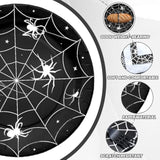 96pcs Halloween Spider Web Tableware Disposable Plates Napkins Forks Party Supplies Serves 24