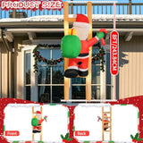 2025 Hanging Christmas Inflatable Santa 8Ft Climbing Santa Claus With Gift Bag Inflatables Christmas Outdoor Decoration