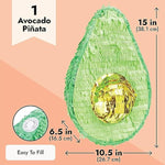 Avocado Pinata For Cinco De Mayo Party Decorations, Mexican Fiesta (Small, 15X10.5X6.5 In) - Mini Pinata - Avocado Birthday Decorations