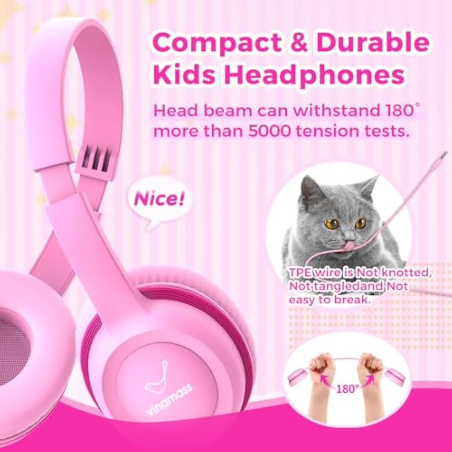 Kids Headphones, Ear Headphones For Kids, Wired Headphones With Safe Volume Li