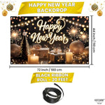 , Xtralarge Happy New Year Banner - 72X44 Inch | New Years Backdrop For New Years Eve Party Supplies 2025 | Happy New Year Decorations 2025 | Nye Decorations 2025 | New Years Decorations