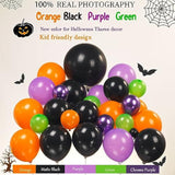 170pcs Halloween Balloon Arch Kit with Spider Bat Pumpkin Foil Party Decorations