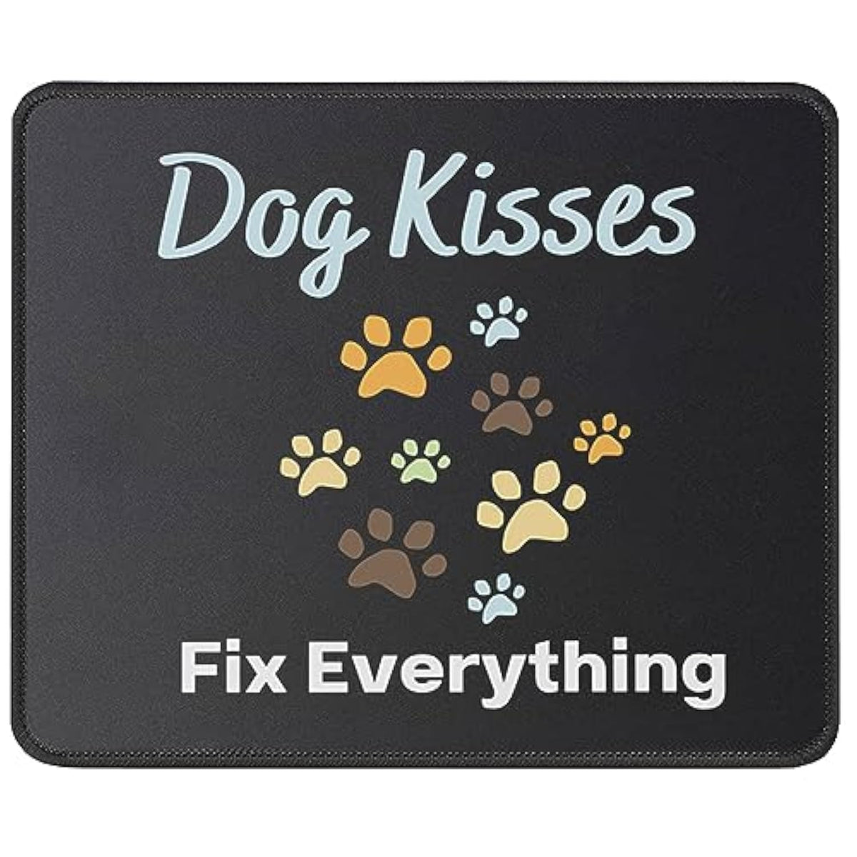 Dog Kisses Fix Everything Mouse Mat - Funny Gifts For Dog Lovers, Dog Owner - Dog Mousepad For Men, Women - Computer Mouse Pad 9.5 Inch For Laptop