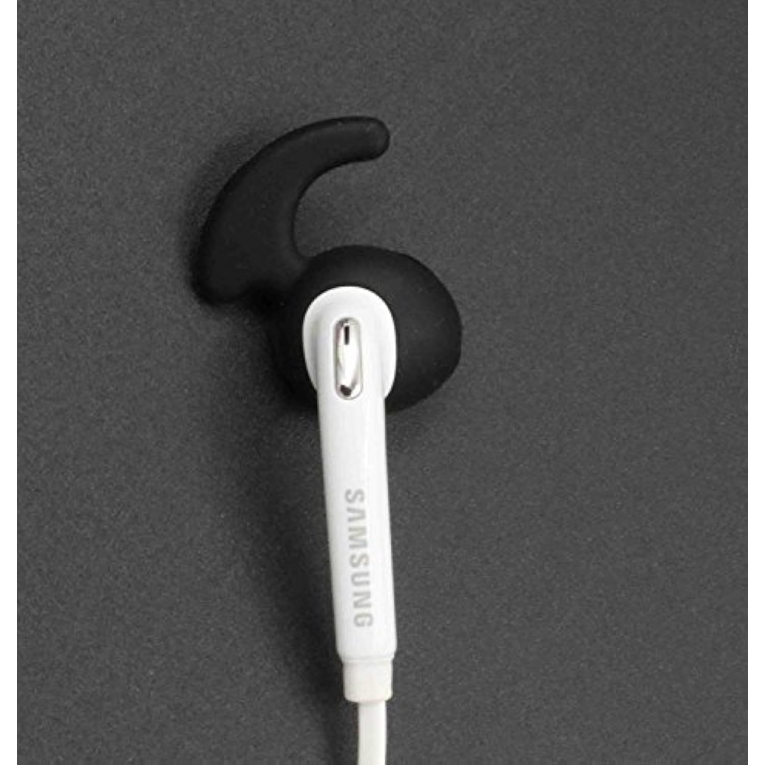 Replacement Eargel Tips For Samsung Galaxy S6 Edge S7 Edge Note 7 Earphones, Samsung Galaxy S6 S7 Note 5 Ear Gels, Anti Slip Sport Hook Design, Black And White 4 Pairs (Black)