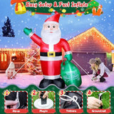 Christmas Inflatable Santa Outdoor Decoration: 8 Ft Blow Up Santa Claus Carry Gift Bag- Built-In Leds For Christmas Part