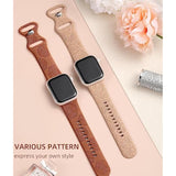 Floral Engraved Silicone Band for Apple Watch 38-49mm Women Sport Strap