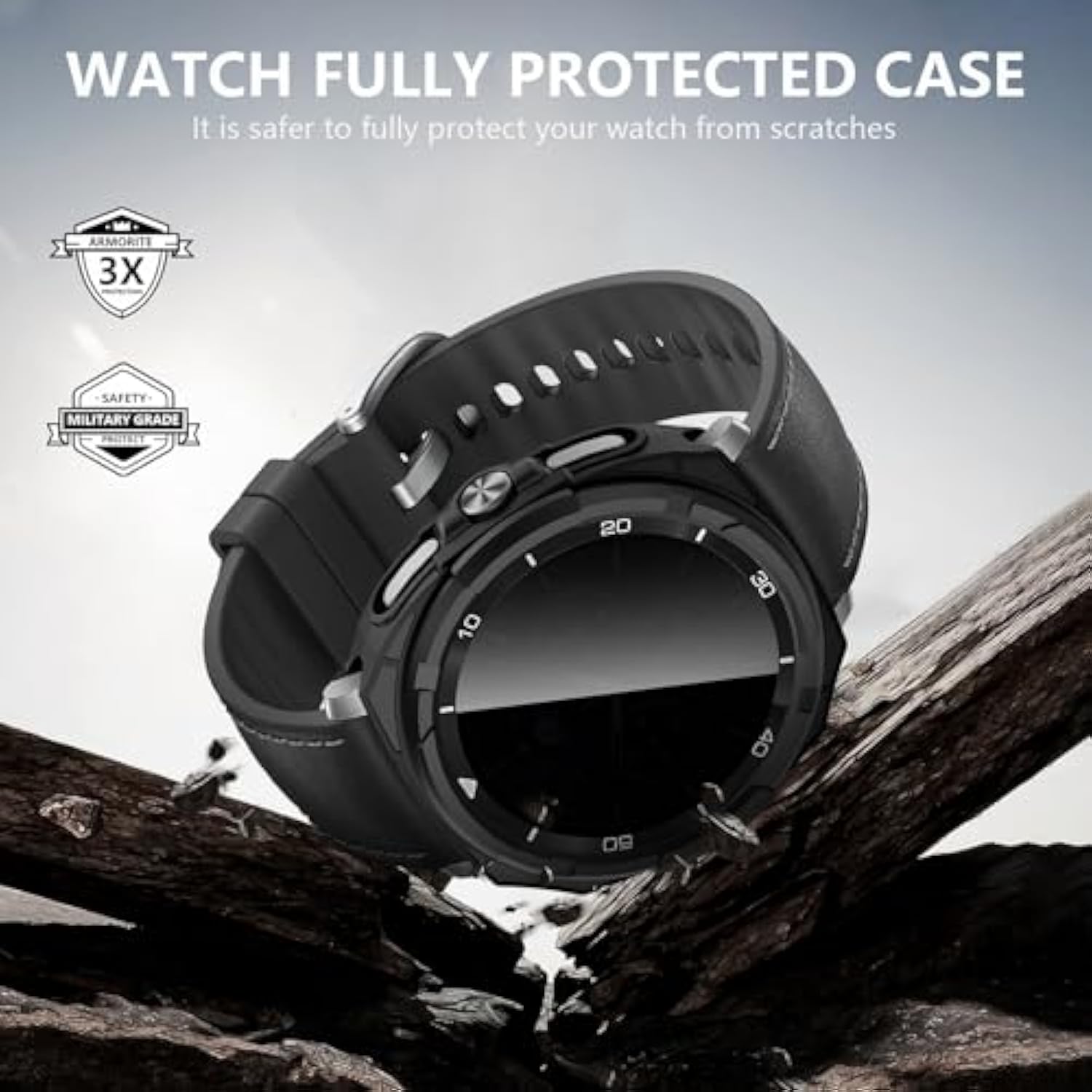 2+2 Pack For Samsung Galaxy Watch 8 Classic 46Mm Privacy Case, [3-In-1] [Anti-Peeping] Tempered Glass Screen Protector+ All-Around Protective Tpu Bumper Cover