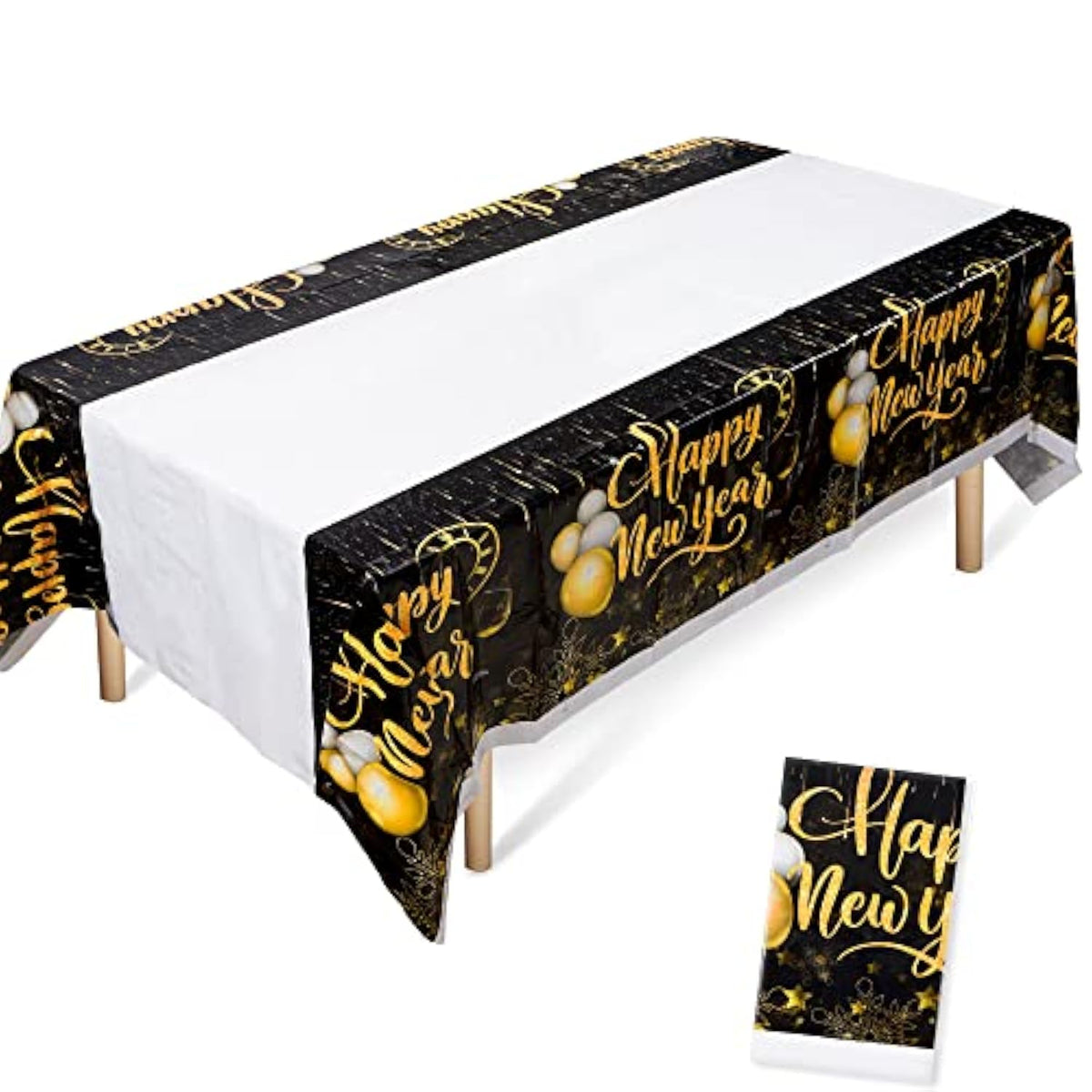 Happy New Year Plastic Table Cloth For Parties, Plastic Table Cover 2026, Disposable Party Table Clothes Decorations Supplies(70.8” X 42.5”)