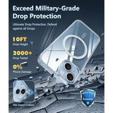 Clear Magnetic Shockproof iPhone 14/15/16 Case Military Drop Protection