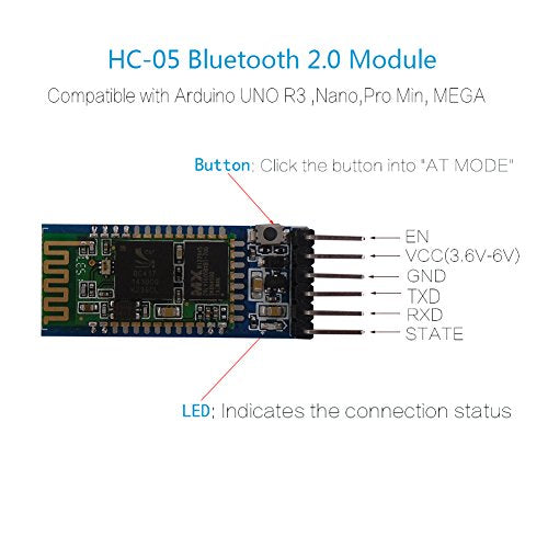 Hc-05 Bluetooth Serial Pass-Through Module Wireless Serial Communication With Button For Arduino