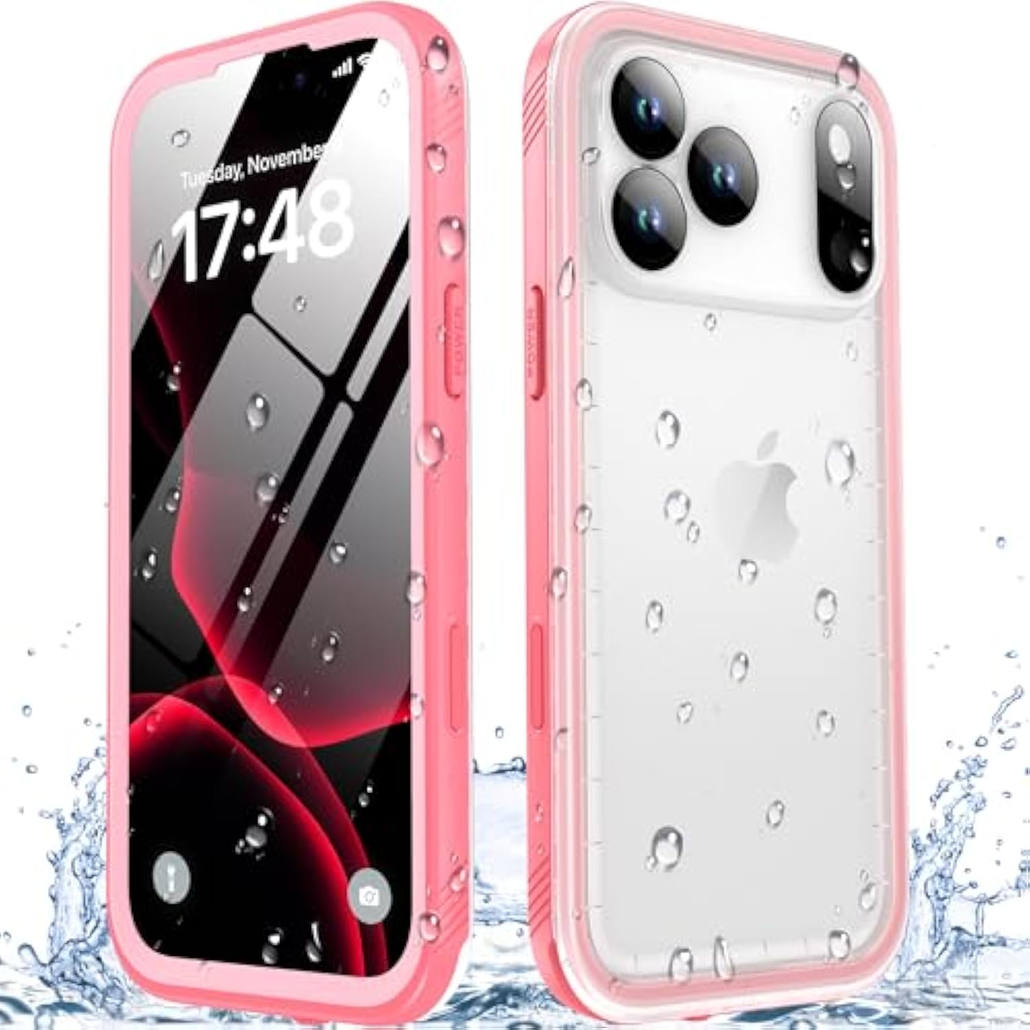 For Iphone 17 Pro Waterproof Case - Built In Screen Protector Rugged Dustproof/Full Body Shockproof/Military Dropproof/Heavy Duty, Sealed Protective Cover For Iphone 17 Pro 6.3 Inch Black