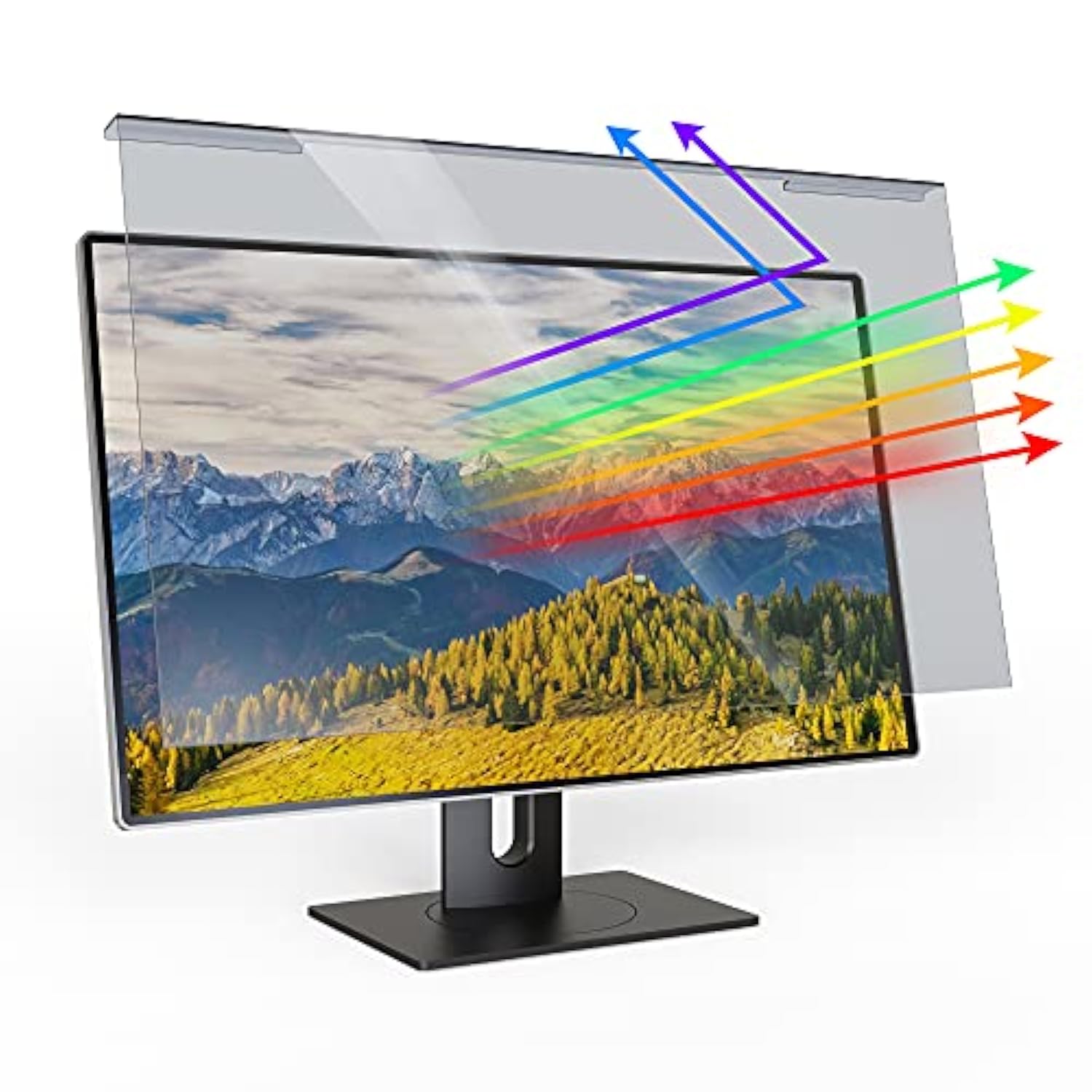 Bubble Free Computer Screen Blue Light Blocker, Widescreen Frame Hanging Type (W 21.5" × H 12.6",16:9)