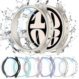[6+6Pack] For Samsung Galaxy Watch 6 Screen Protector Case 40Mm, Antifog Tempered Glass And Waterproof Hard Pc Protective Bumper Cover Compatible With Galaxy Watch6 40Mm