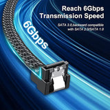 Sata Iii Cable, 6Gbps 90 Degree Right Angle Hdd Sdd Data Cable, Sata 3.0 Nylon