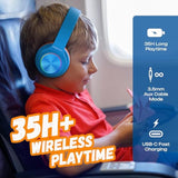 PowerLocus Kids Headphones, Bluetooth Headphones Over Ear for Kids with LED Li