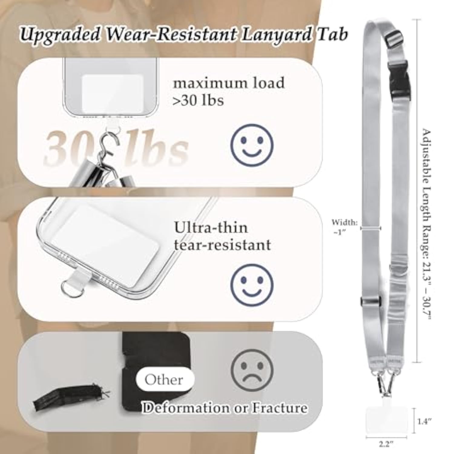 Adjustable Anti-Theft Crossbody Phone Strap with Multifunctional Design