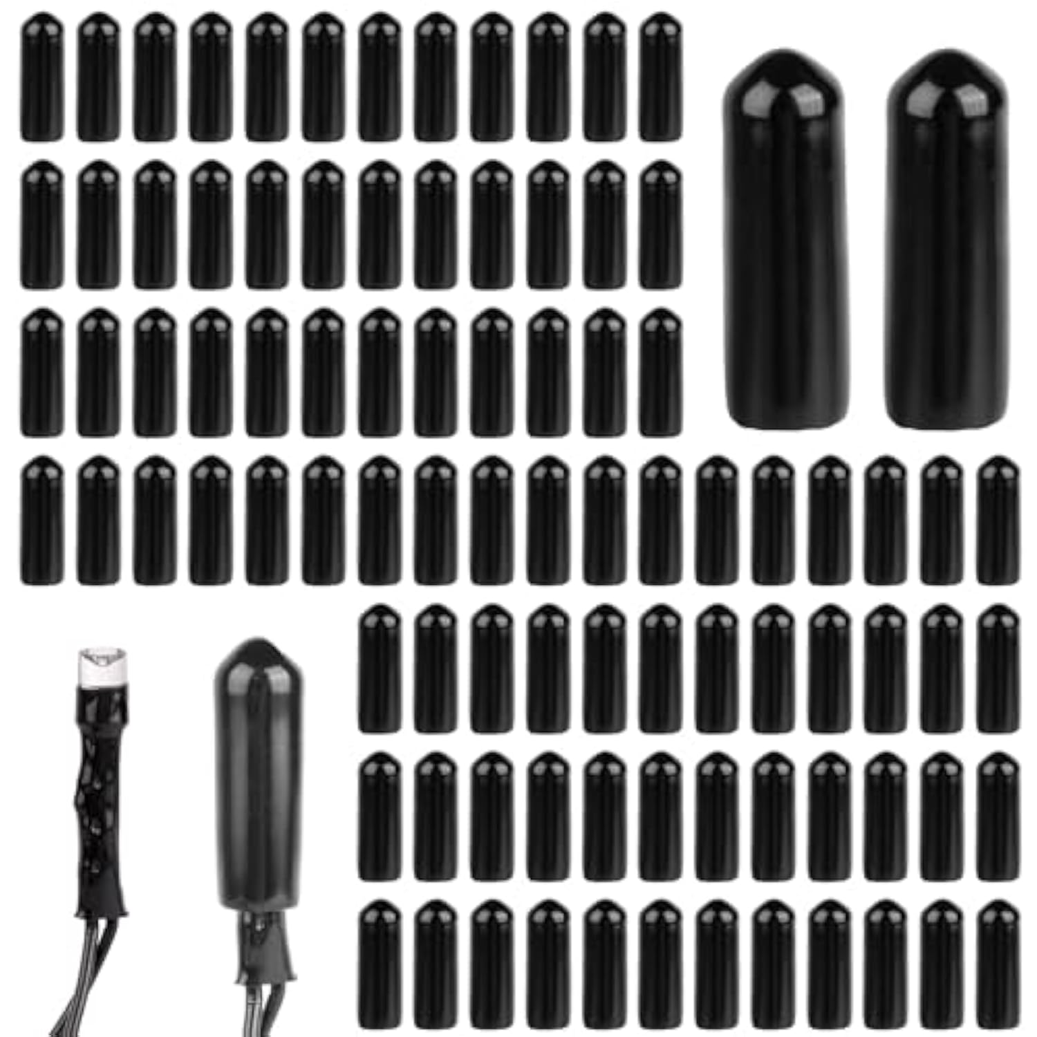 200Pcs No Glow Caps For String Lights, Christmas Light Covers Suitable For 0.2 Inch Diameter Led Tubes Lights Glow Cap L