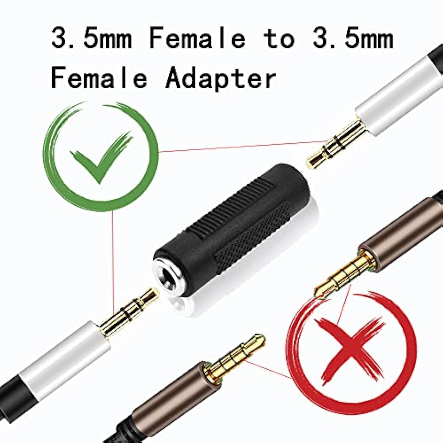 3 Pack 3.5Mm Stereo Jack To 3.5Mm Audio Female/Female Adapter Connectors