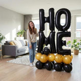 Black Letter R Balloons, 40 Inch Large Foil Letter Balloons, Custom Phrase Balloon For Birthday Party Wedding Anniversary Decoration (Black R)