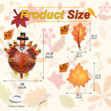 12 Pcs Fall Leaves Turkey Foil Balloons Thanksgiving Autumn Harvest Party Decor