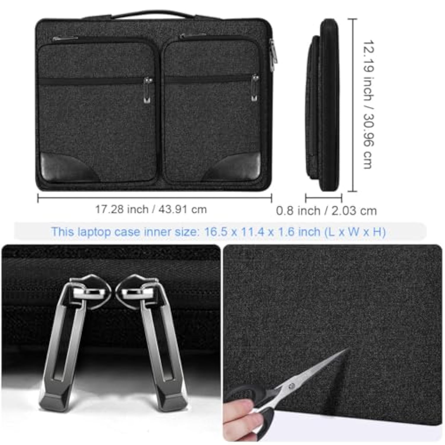 Ultra-Slim Laptop Case 17 17.3 Inches Sleeve Protective Pc Briefcase For Commuting And Business Trip?Carbon