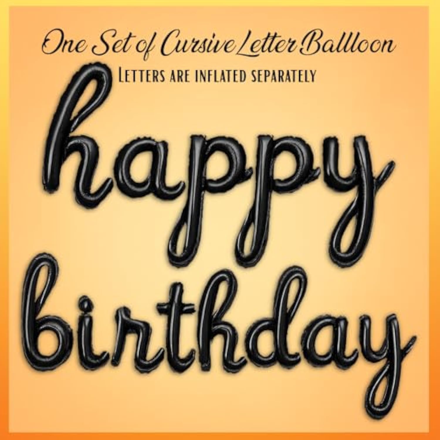 Rose Gold Happy Birthday Balloons Banner | Script/Cursive Rose Gold Letter Balloon Sign For Birthday Party Decor/Decoration | Foil Mylar Happy Birthday Banner