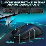 Solakaka Sm850 Wireless Gaming Mouse, 24000 Dpi, 55G Lightweight Mouse Gaming, 6 Programmable Buttons, Ergonomic Computer Mouse, Tri-Mode Bt5.1/2.4G/Usb-C 250H Battery Life Pc Gamer Mice For Laptop