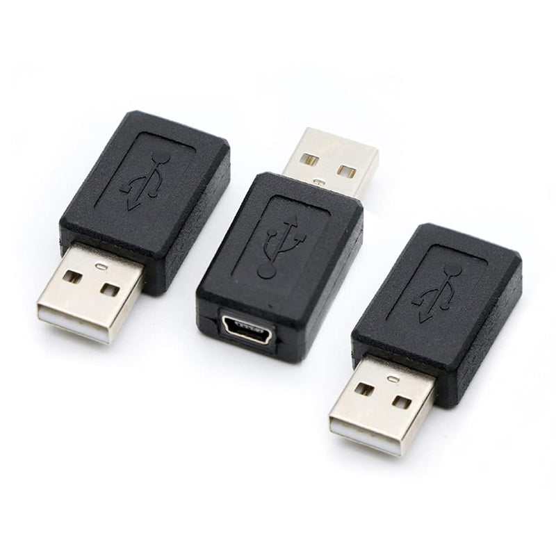 3 Pack Usb 2.0 A Male To Usb B Mini 5 Pin Female Adapter Converter